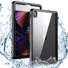 Dteck - Waterproof Case for iPad Pro 13'' (M5)2025/ (M4) 2024 ,Rugged Heavy Duty Clear Shockproof Case With Screen Protector - Black