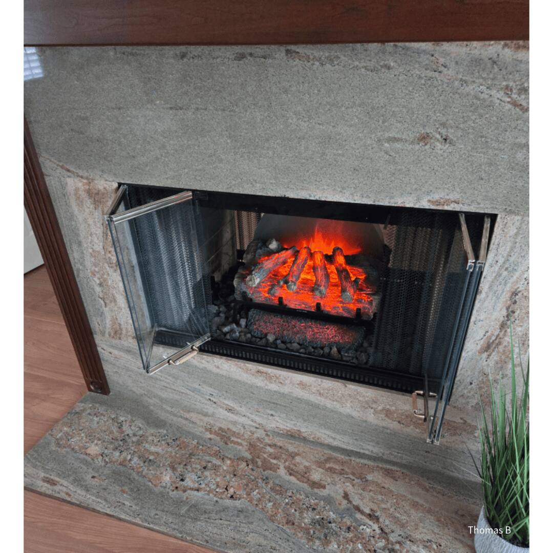 Angle. Touchstone Home Products - 22 in. Freestanding BurnBrite Smart Electric Log Insert 1500W - Black.