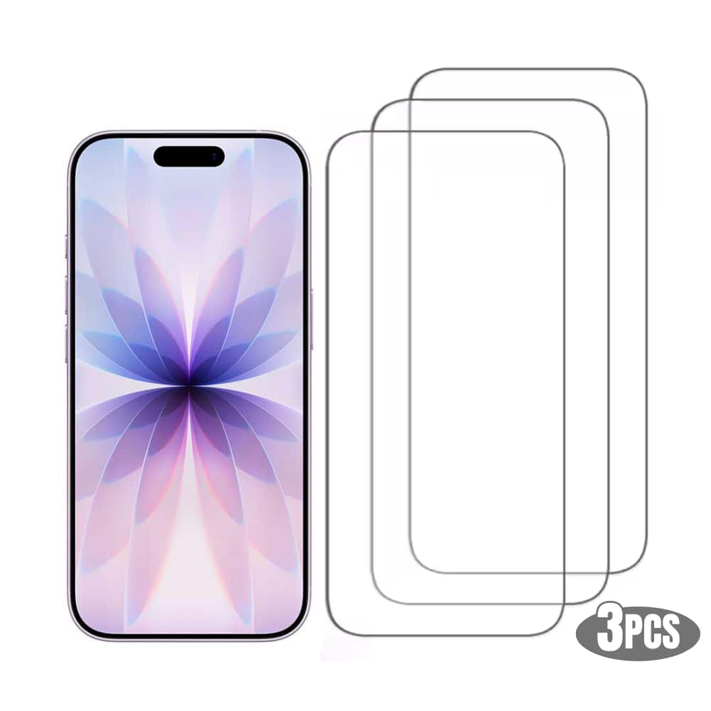 3-Pack Qixxronics TemperedGlass Screen Protector for iPhone 17 Scratch-Resistant HD Glass Protector - Clear