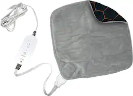 Calming Heat - Charcoal + Copper Infused Massaging Heated Contour Pad - Gray