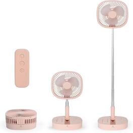 Loheer - Portable Pedestal Fan Foldable Standing Fan Telescopic Desk Fan with Remote for Bedroom