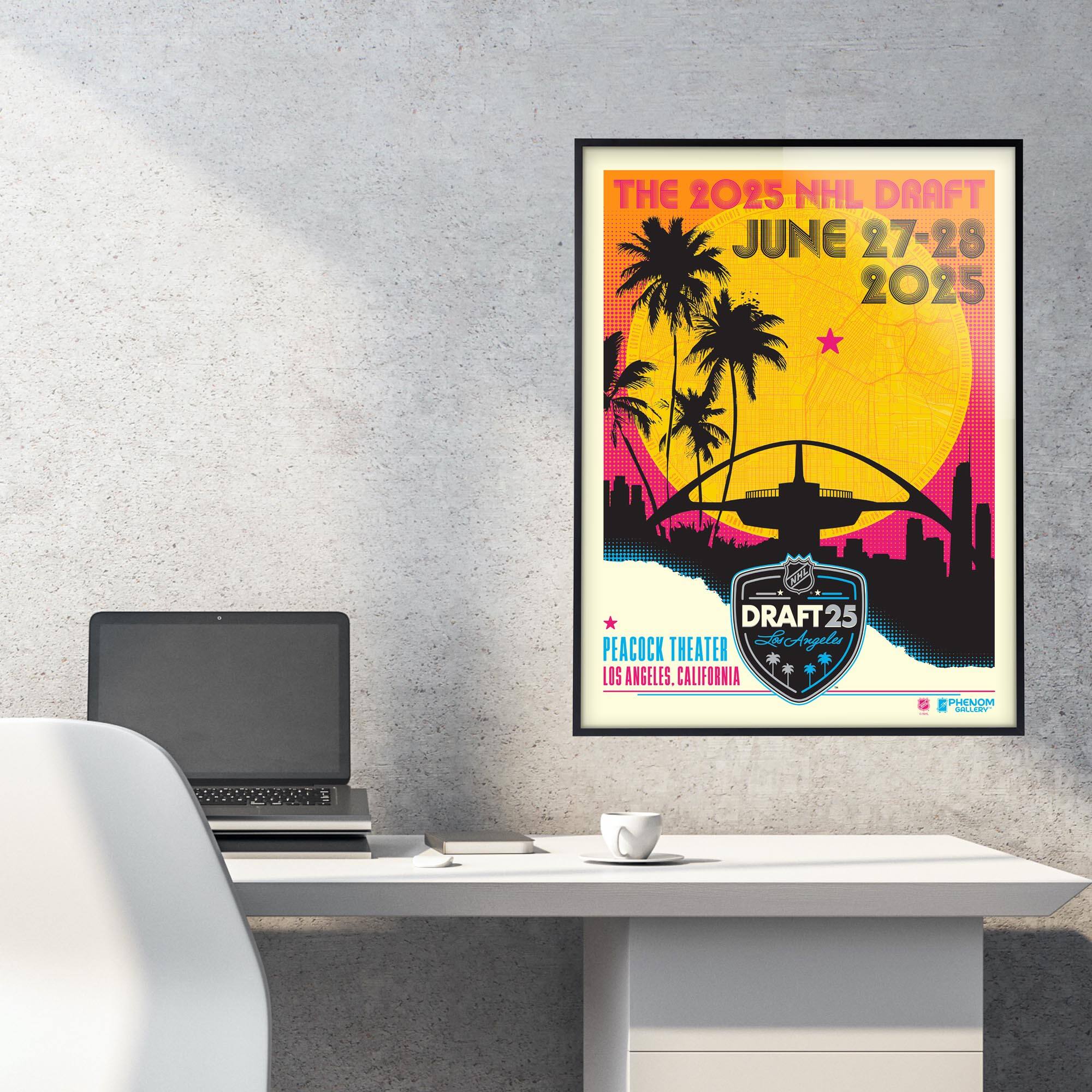 THE 2025 NHL DRAFT  
JUNE 27-28  
2025  

DRAFT25  
PEACOCK THEATER  
LOS ANGELES, CALIFORNIA  

PHENOM