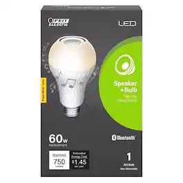 FEIT ELECTRIC - Feit A19 E26 (Medium) LED Speaker Bulb Bright White 60 Watt Equivalence 1 pk