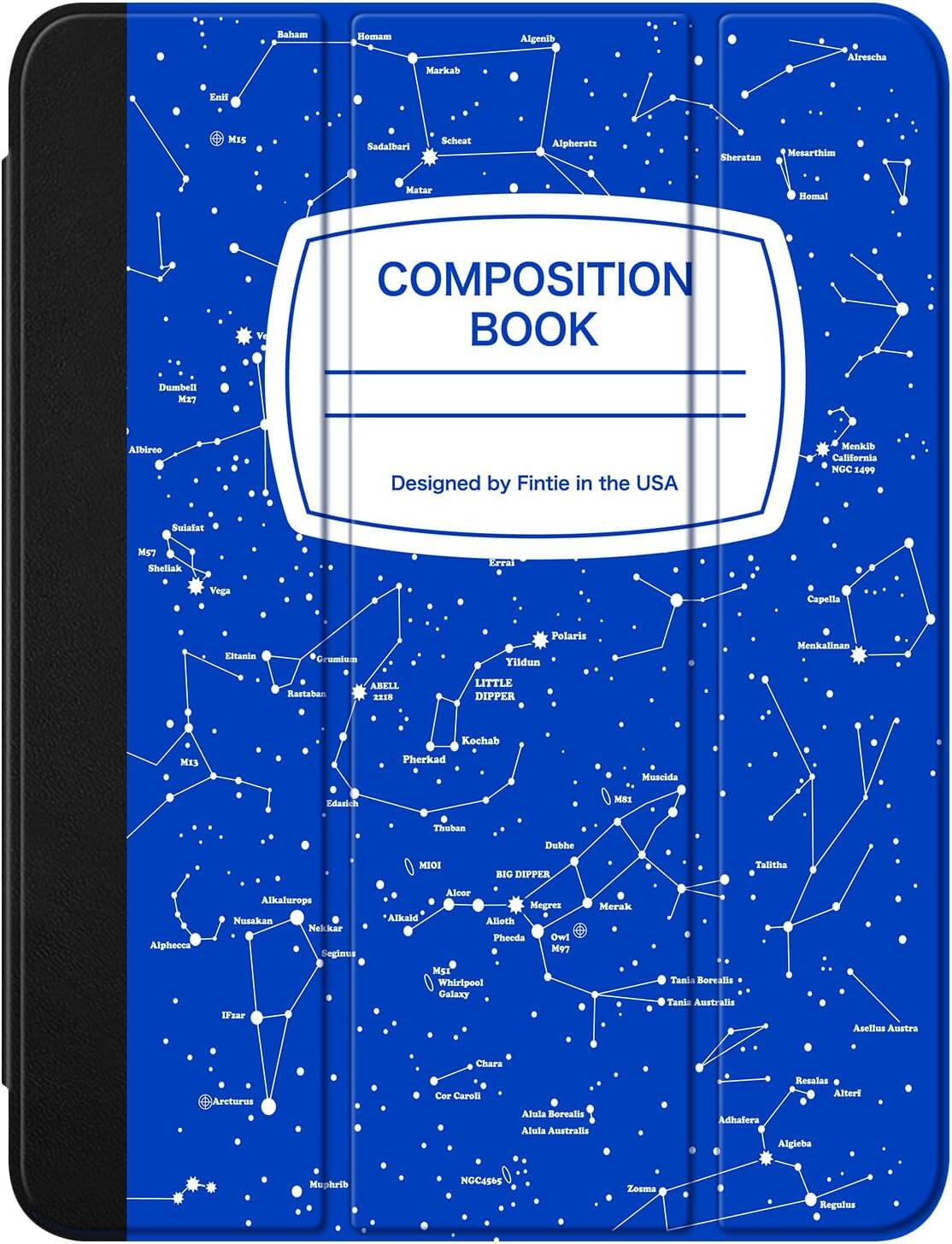 Sure, here is the corrected and grouped text from the image:

---

**COMPOSITION BOOK**

Designed by Fintie in the USA

---

**Stars and Constellations:**

- Baham
- Homam
- Markab
- Algenib
- Alrescha
- Enif
- M15
- Sadalbari
- Scheat
- Alpheratz
- Mesarthim
- Sheratan
- Matar
- Homal

---

**Galaxies and Nebulae:**

- Dumbell M27
- Albireo
- Menkib
- California NGC 1499
- Suiafat
- M57 Sheliak
- Errai
- Vega
- Capella
- Eltamin
- Gramium
- Polaris
- Yildun
- Menkalinan
- Rastaban
- ABELL 2116
- LITTLE DIPPER
- M13
- Kochab
- Pherkad
- Muscida
- Edasich
- M81
- Thuban
- Dubbe
- IOIN
- BIG DIPPER
