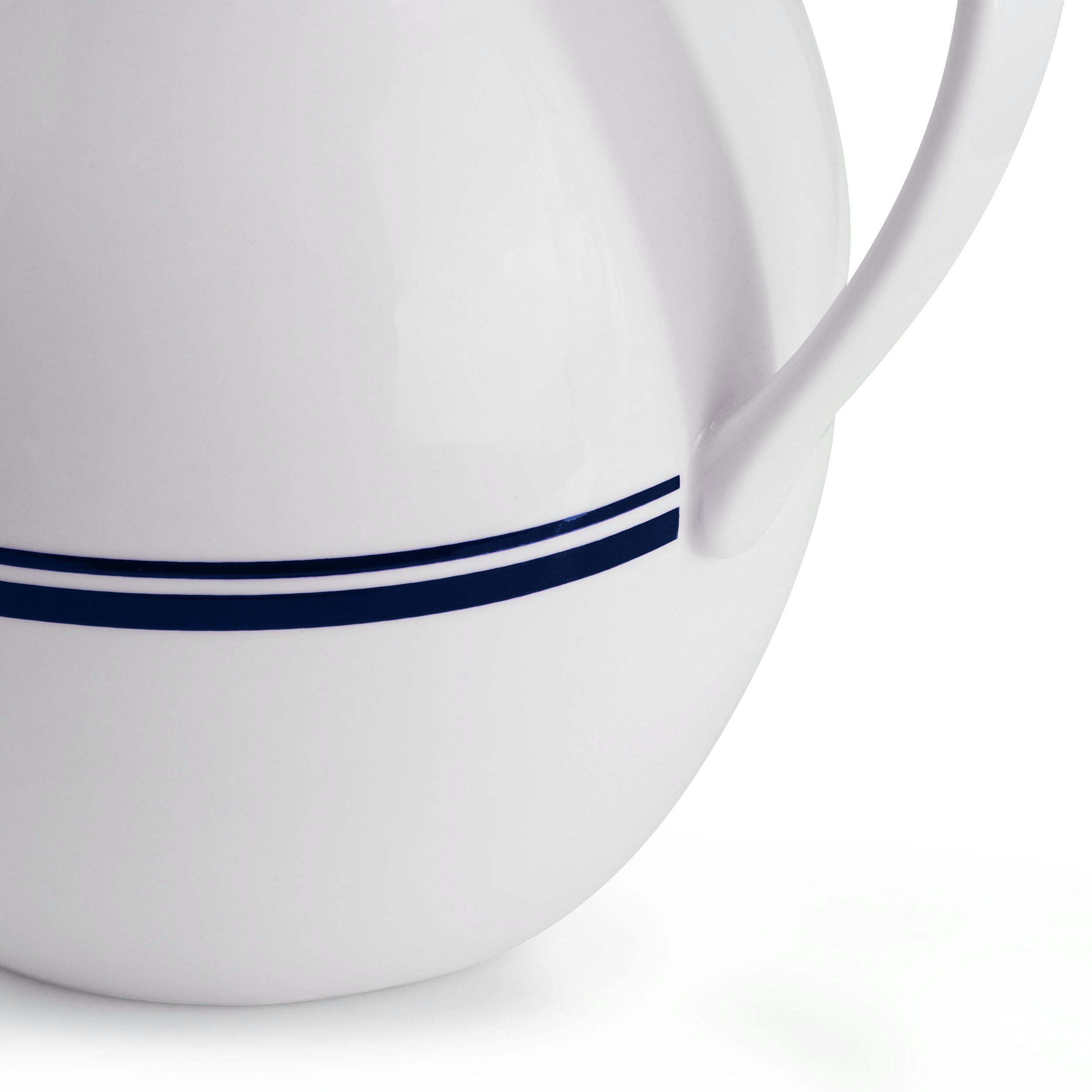 Alt View 2. Sur La Table - Sur La Table Le Marais New Bone Fine Ceramic 95 Ounce Pitcher in Marine - White.