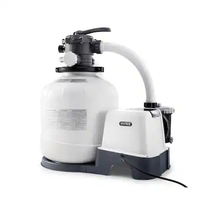 Front. Intex - Intex 2,650 GPH 16" Krystal Clear Saltwater System and Sand Filter Pump.
