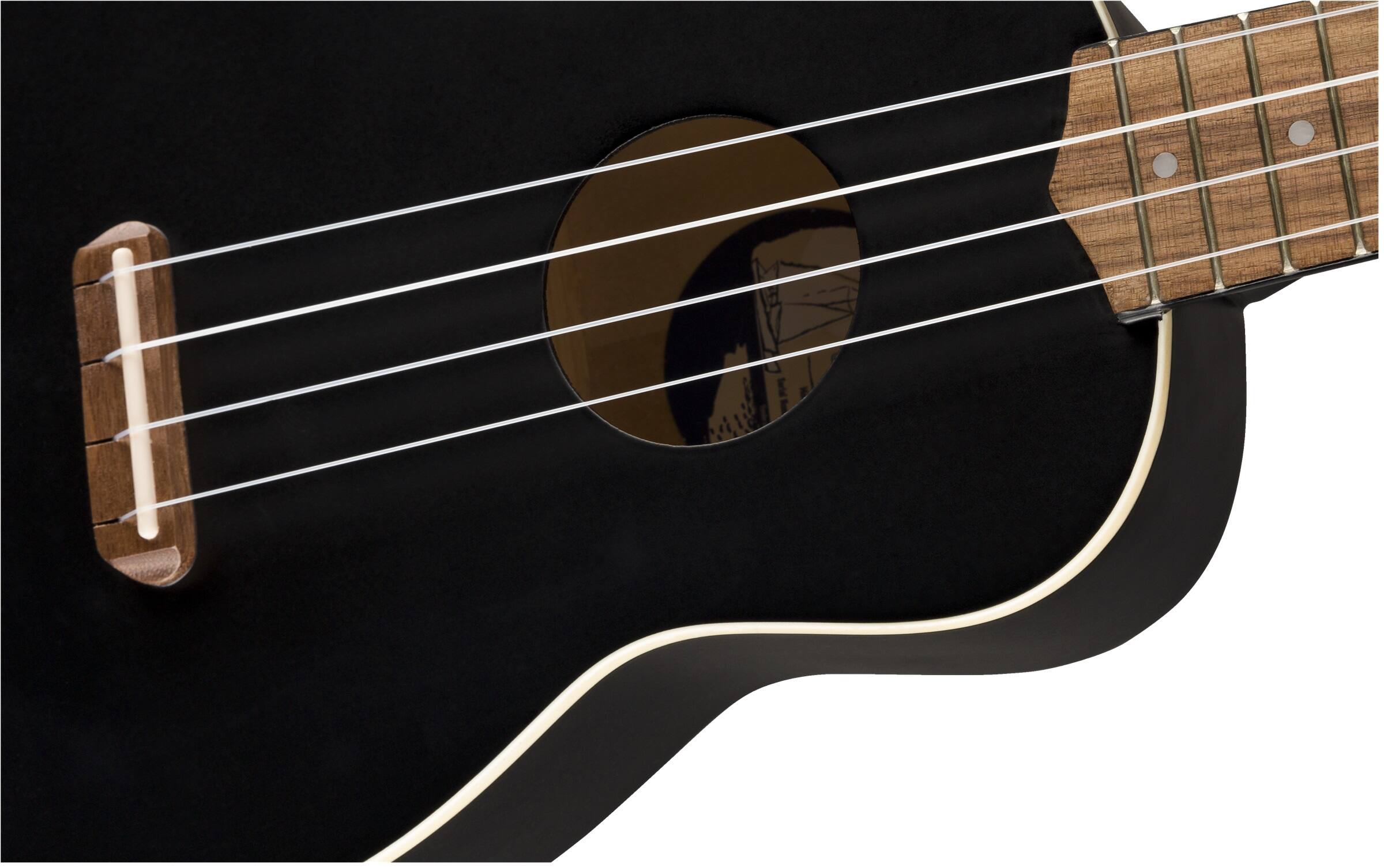 Alt View 12. Fender - Venice Soprano 4-String Ukulele - Black.