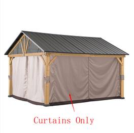 SUNJOY - Universal Curtains for 11 ft. ×13 ft. Wood-Framed Gazebos (W/ Netting Tube)
