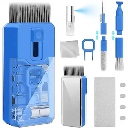 Front. Schertz - All-in-One Keyboard & Electronics Cleaning Kit – Multi-Function Brush and Cleaner for Laptops, PCs, Cameras, iPads, iPho - Skyblue.