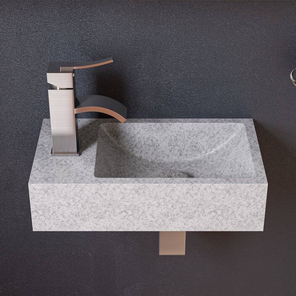 Alt View 1. Alfi - Brushed Nickel Square Body Curved Spout Single Lever Bathroom Faucet - Silver.