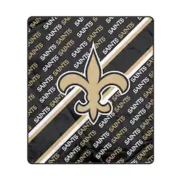 Pegasus - New Orleans Saints 60" x 70" Diagonal Lined Wordmark Ultra Soft Blanket - Multicolor