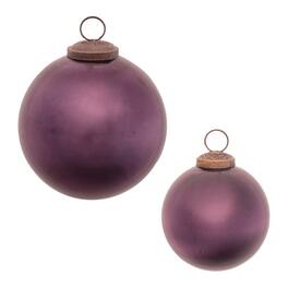 BreeBe - Frosted Glass Ball Ornament (Set of 12) - Purple