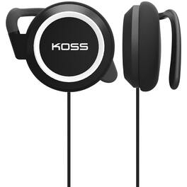 Koss - KSC21 Wired On-Ear Ear-Clip Headphones, 3.5mm Connector, Pivoting Ear Plates, Dual-Entry Cord - Black