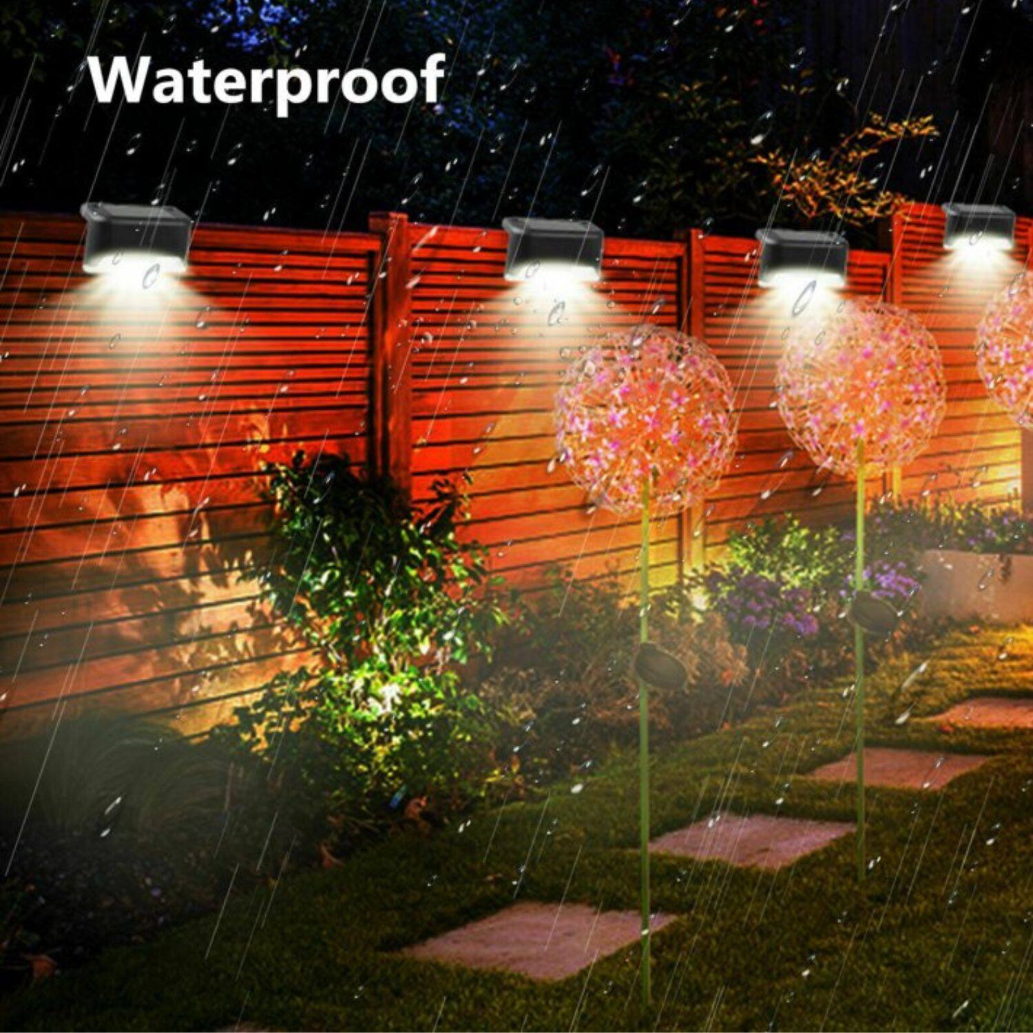 Back. Home Collection - 4-Pack Solar LED Deck Lights – Outdoor Waterproof Garden, Patio, Railing & Pathway Lighting.