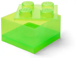Room Copenhagen - LEGO Stackable Storage Brick with 4 Knobs, Light Green with a Top Lid Translucent - Collectibles - Multicolor