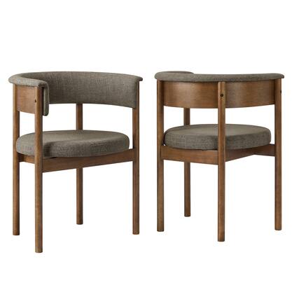 Front. Modway - Clea Curved Upholstered Dining Chairs Set Of 2 by Modway - Brown.