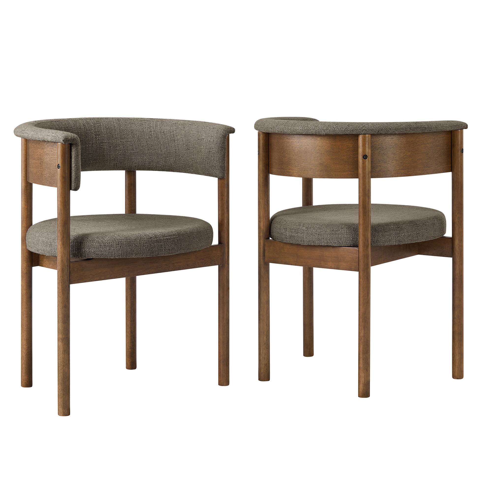 Front. Modway - Clea Curved Upholstered Dining Chairs Set Of 2 by Modway - Brown.