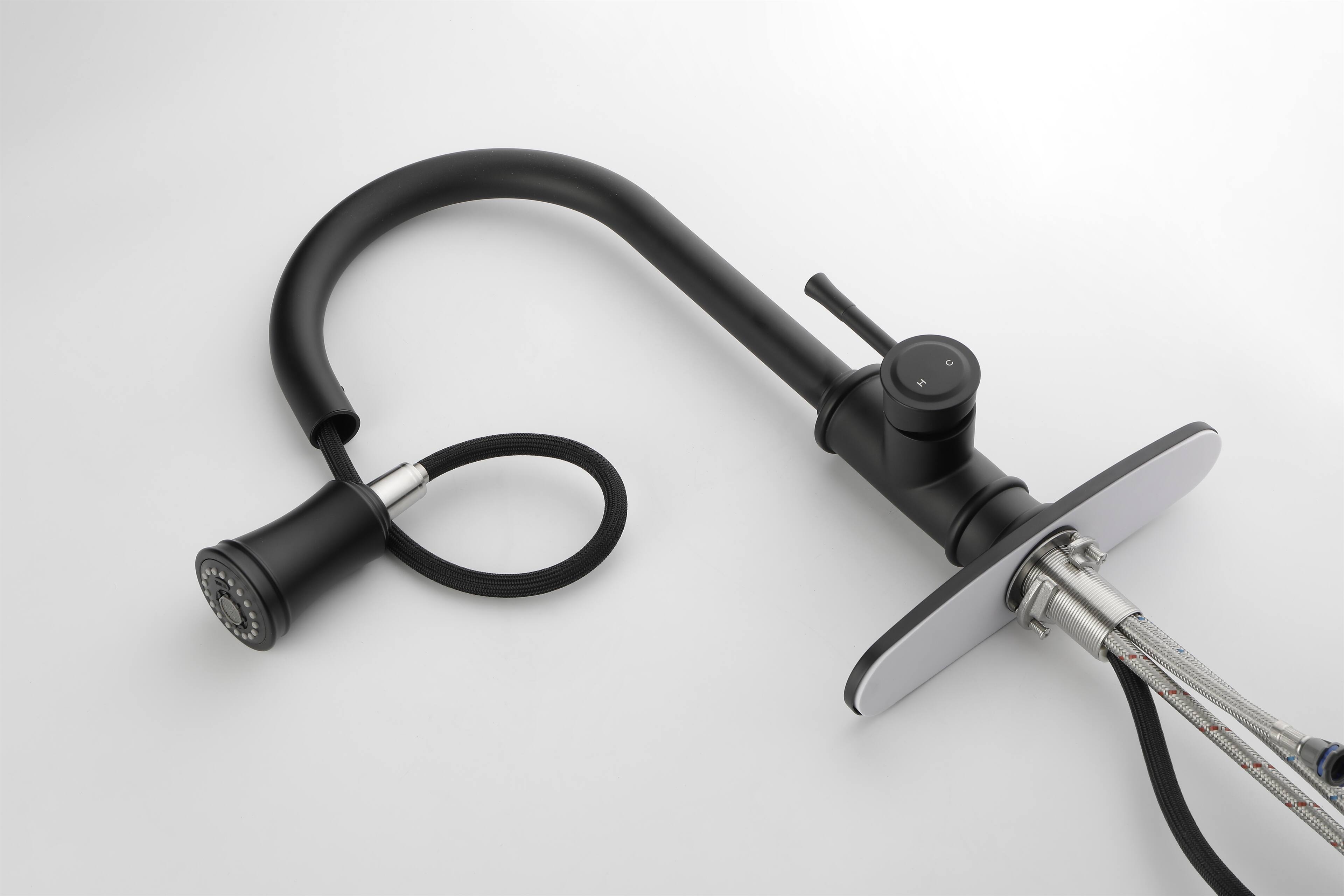 Alt View 6. Siljoy - Kitchen Faucet with Pull Out Spraye - Matte Black.