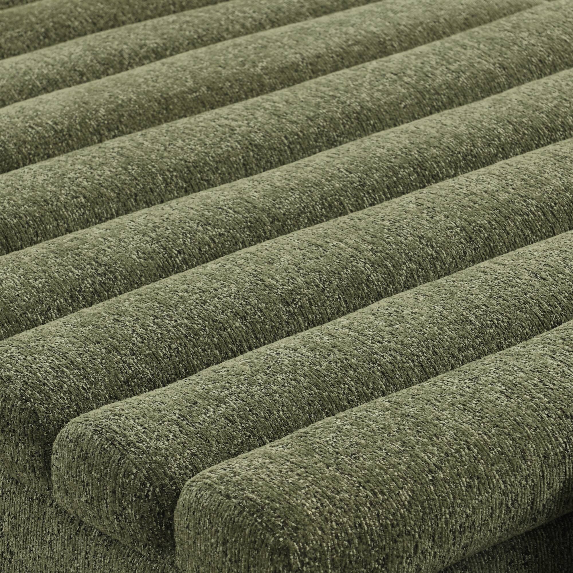 Back. Anysun - 106" L-Shape Chenille Modular Sofa with Chaise - Boneless Design, Wave Armrests, No Assembly for Living Room - Green.