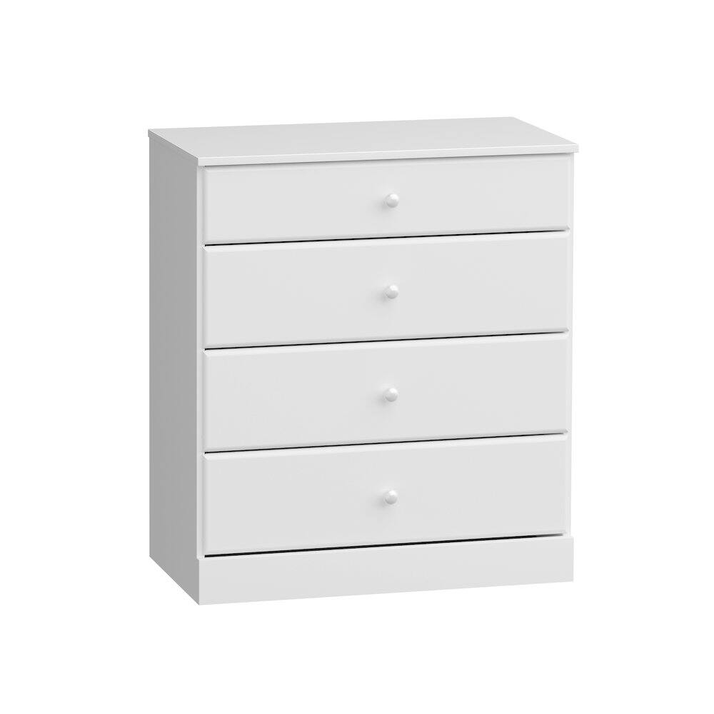 Angle. Prepac - Astrid 4-Drawer Dresser, White - White.