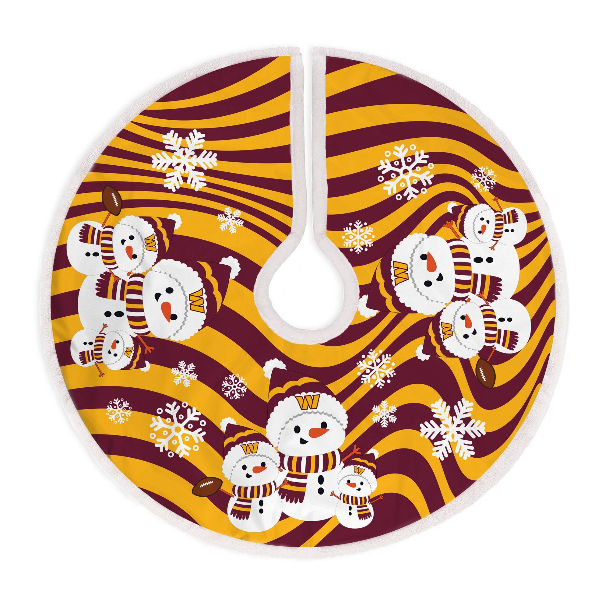 Pegasus - Washington Commanders Snowman Sherpa Tree Skirt - Multicolor