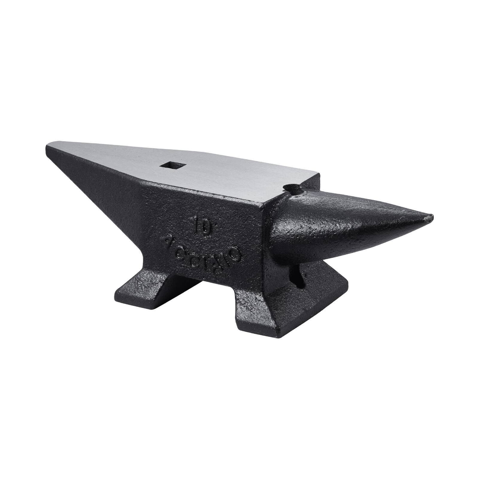 Alt View 5. VEVOR - Cast Iron Anvil, 22 Lbs/10kg Single Horn Anvil, with Large Countertop and Stable Base, High Hardness Rugged Round Horn - Black.