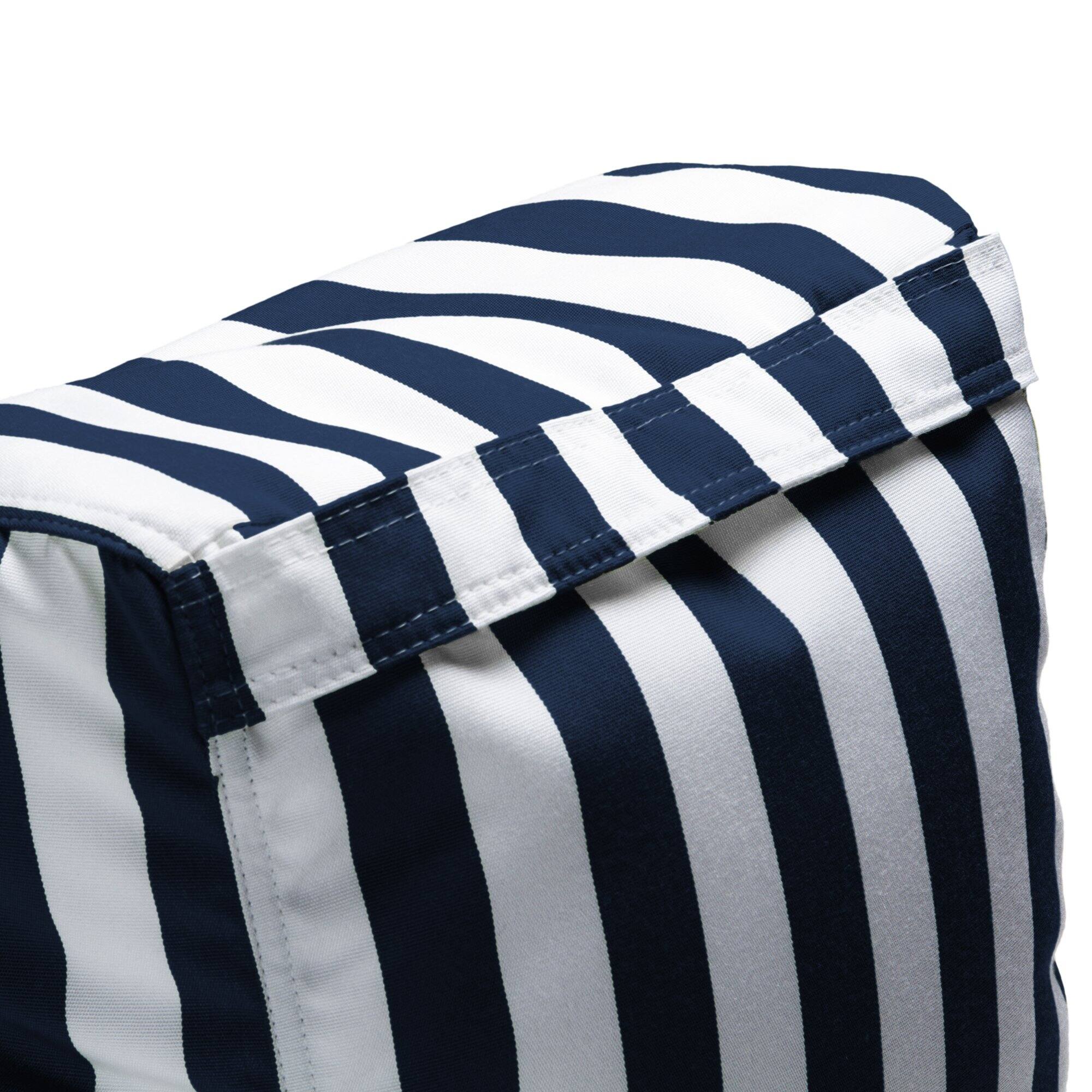 Alt View 6. JETRANSPORT - Juniper Outdoor Bean Bag Patio Chair & Poolside Lounge Navy Striped OUTDOOR BEAN BAG FOR ANY LOCATION - - Navy Striped.