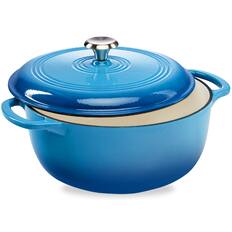 Front. Best Choice Products - Best Choice Products 7.5 Quart Enamel Cast-Iron Dutch Oven, Heavy-Duty Cookware w/ Dual Handles, Lid - Blue - Blue.