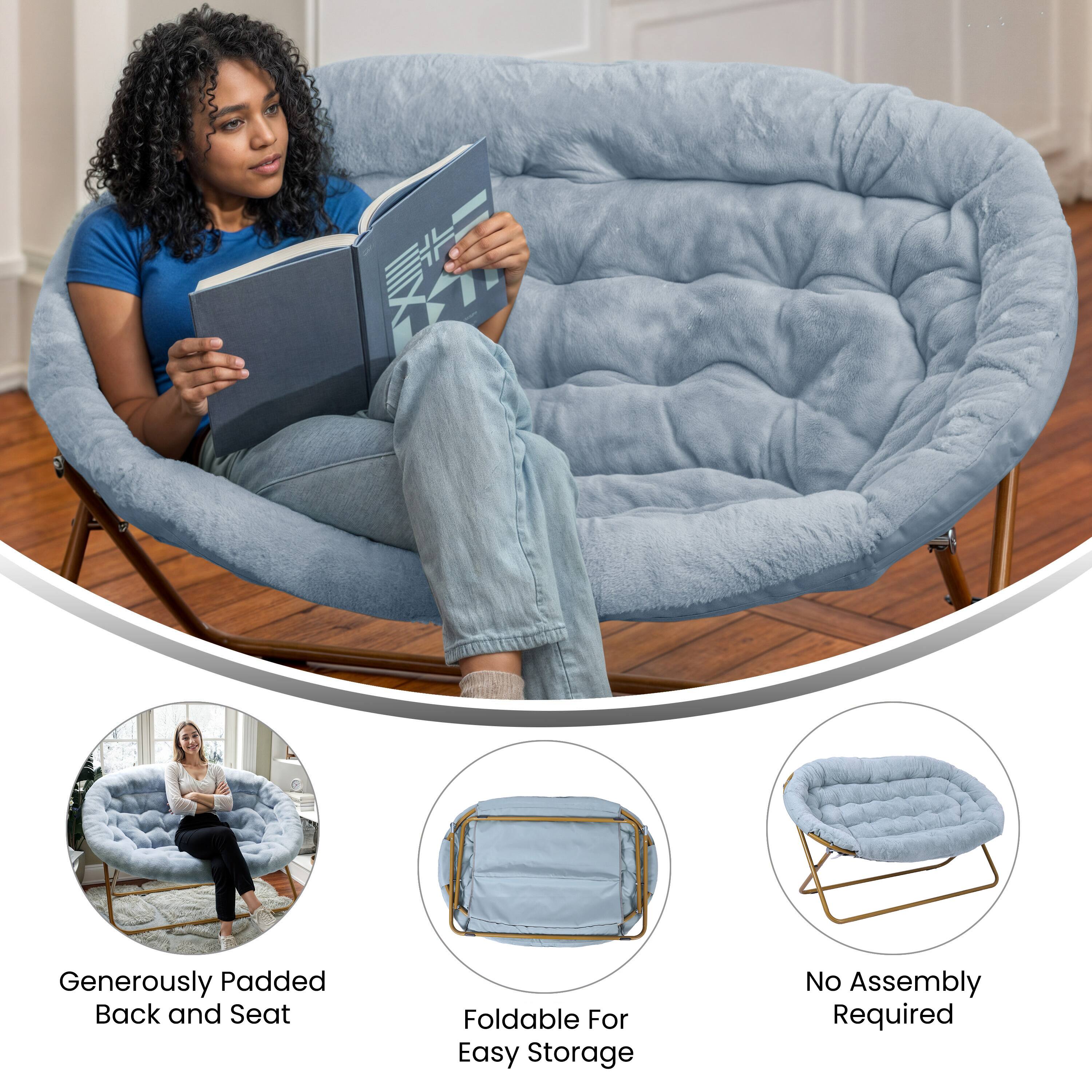 - Generously Padded Back and Seat
- Foldable For Easy Storage
- No Assembly Required