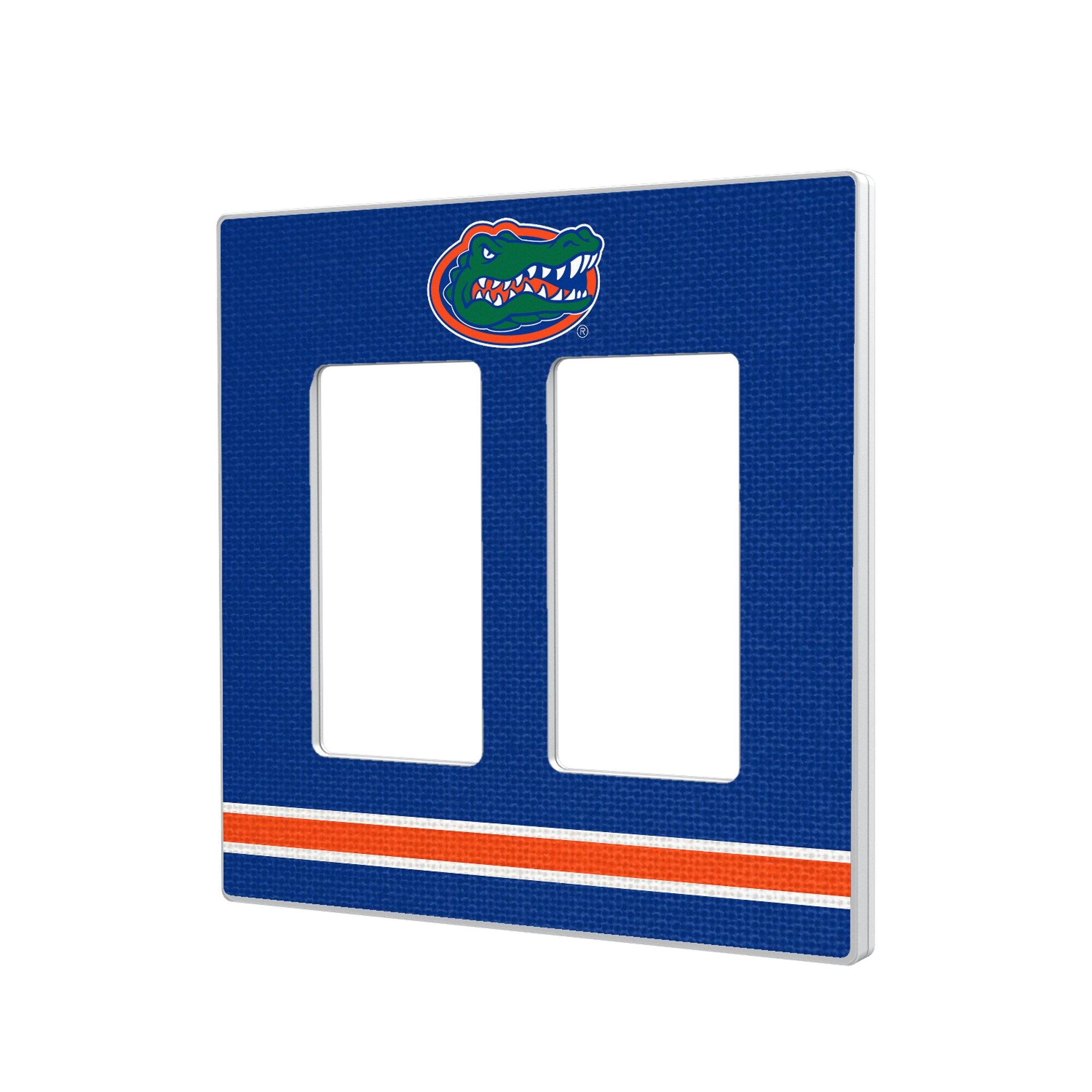 Keyscaper - Florida Gators Stripe Design Double Rocker Light Switch Plate - Multicolor