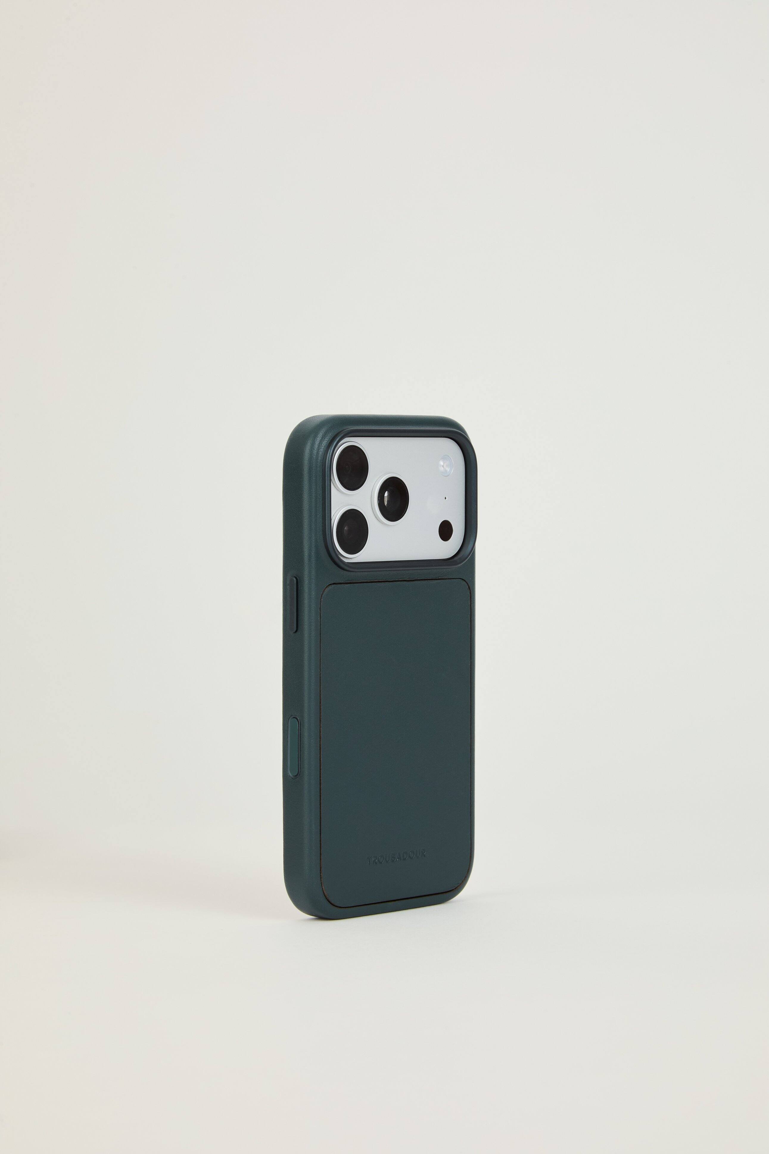 Alt View 1. Troubadour - iPhone 18 Pro Modular Leather Case - Obsidian Green.