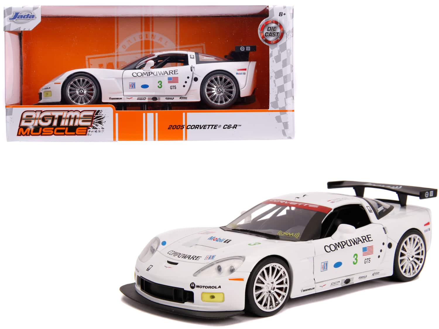 "2005 Chevrolet Corvette C6-R #3 O. Beretta - O. Gavin ""Compuware"" White ""Bigtime Muscle"" 1/24 Diecast Model Car by Jada" price history on PriceWatchPro