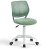 Front. Gymax - Gymax Kids Desk Chair Ergonomic Swivel Children Mesh Study Height Adjustable Light Green - Green.