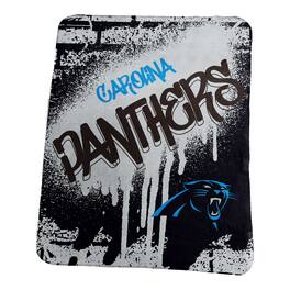 Logo Brands - Carolina Panthers 50" x 60" Classic Graffiti Fleece Throw Blanket - Black