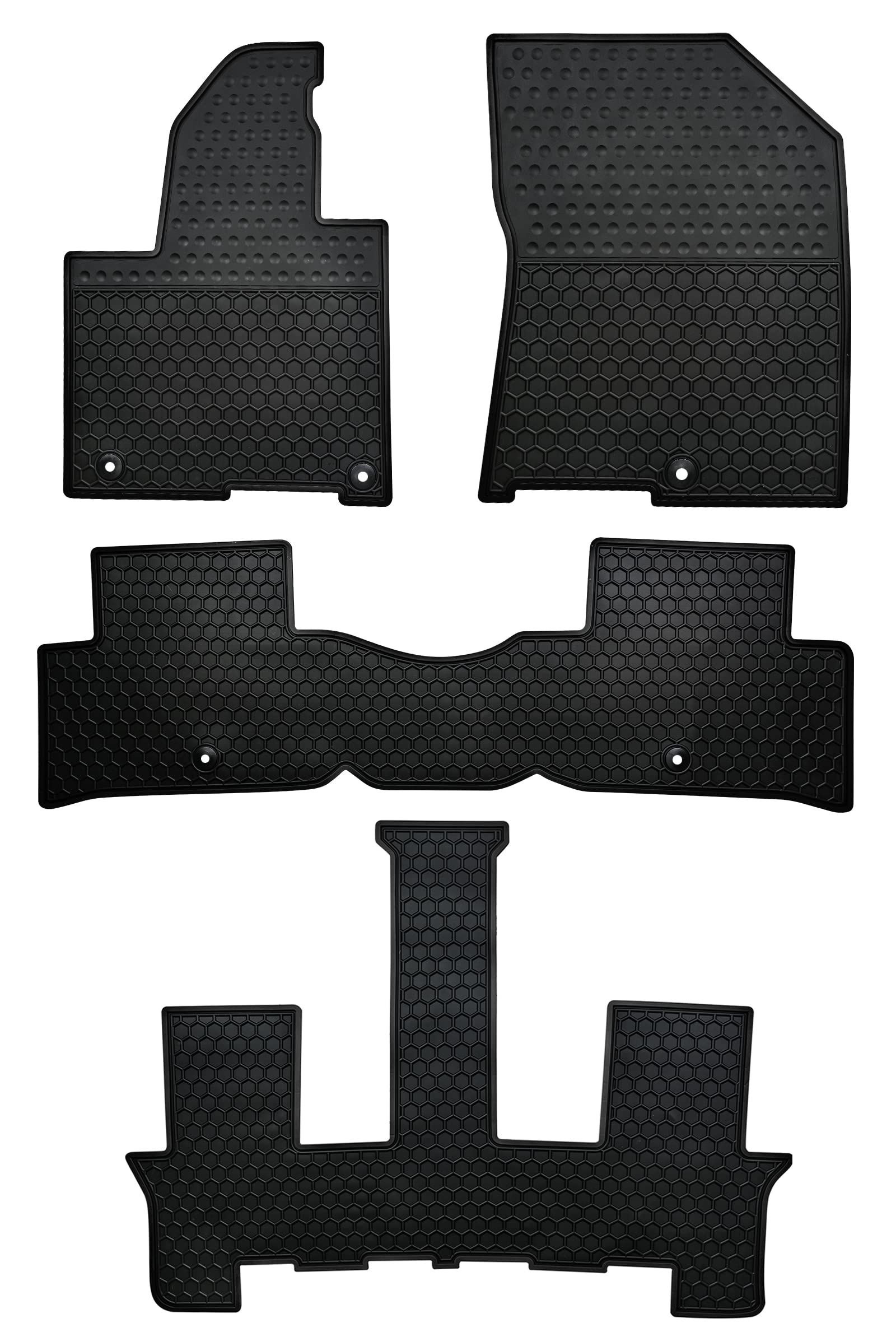 Front. Dazzling Pops - Car Floor Mats Custom Fit For Kia Sorento 2016 2017 2018 2019 2020 Odorless Washable Rubber Foot Carpet H - Black Floor Mats ：2021-2025 Non Hybrid (3 Rows).