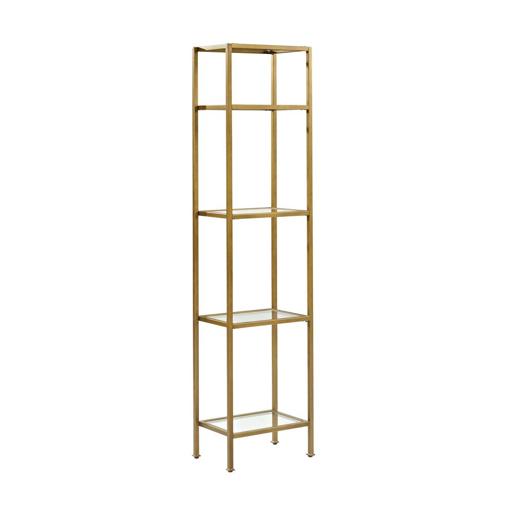 Alt View 7. Crosley Furniture - Aimee Narrow Etagere Bookcase - Soft Gold.