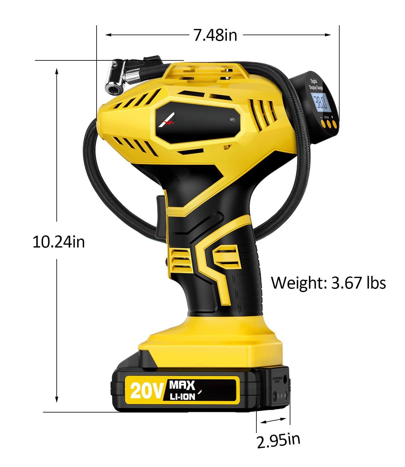 7.48in  
10.24in  
Weight: 3.67 lbs  
2.95in  
MAX 20V LI-ION