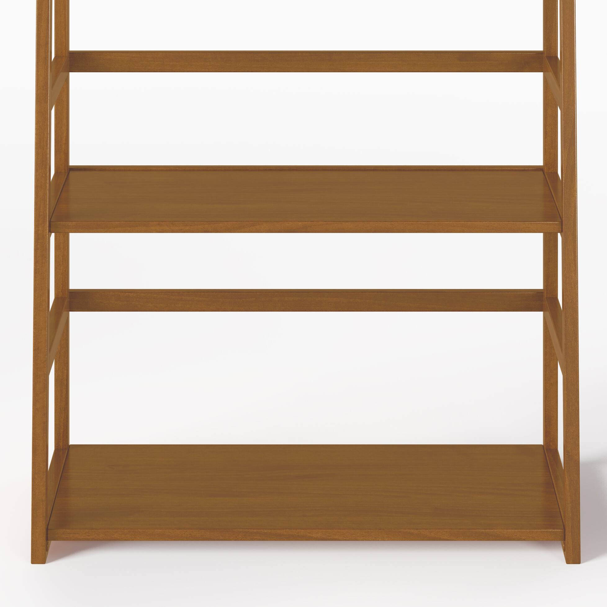 Alt View 11. Simpli Home - Acadian Solid Wood 63 inch x 30 inch Rustic Ladder Shelf Bookcase - Light Golden Brown.