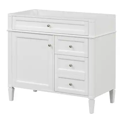 Front. Boyel Living - 36 Inch Modern Bathroom Vanity Cabinet Two Drawers Tip Out No Sink White - White.