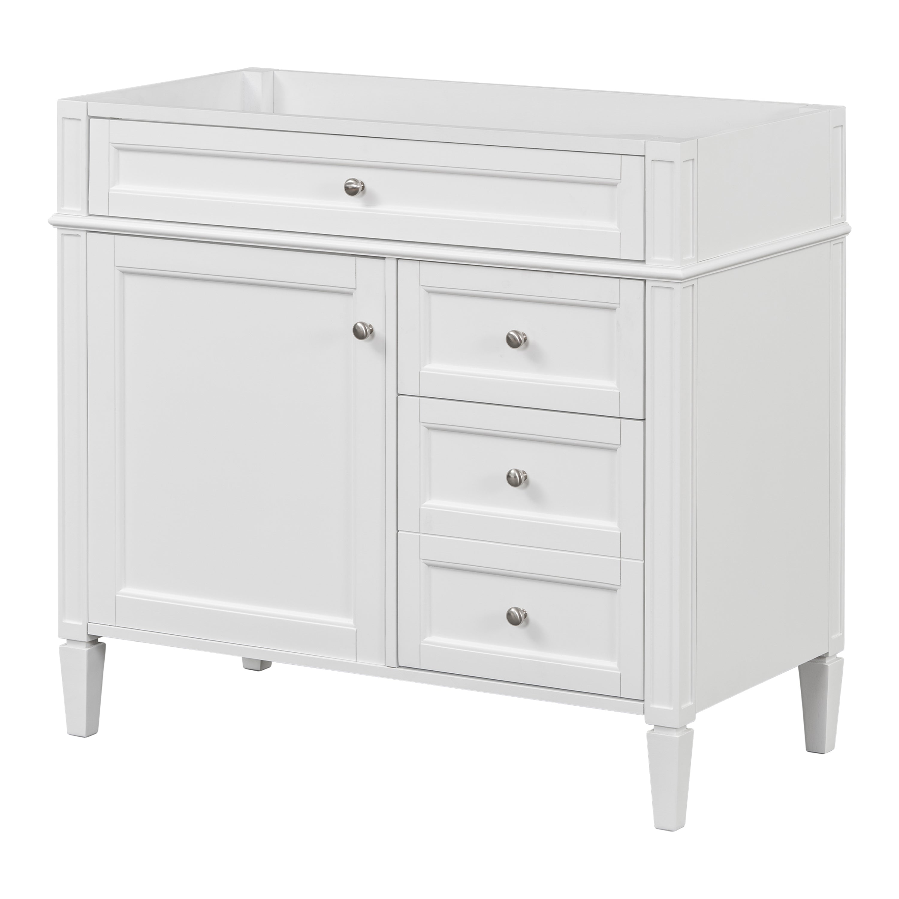 Front. Boyel Living - 36 Inch Modern Bathroom Vanity Cabinet Two Drawers Tip Out No Sink White - White.