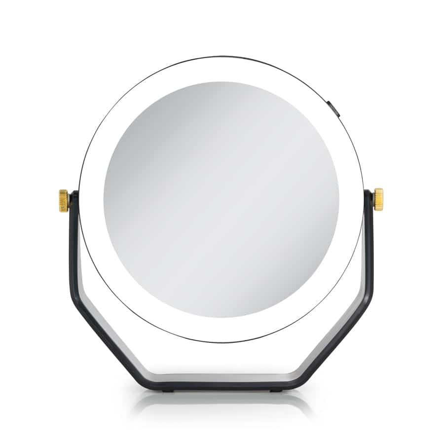 Zadro - LED Lighted Makeup Mirror with 5X/1X Magnifications - Black