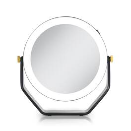Zadro - LED Lighted Makeup Mirror with 5X/1X Magnifications - Black
