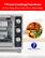 The text on the image can be grouped and corrected as follows:
**7 Preset Cooking Functions:**
- Air Fry
- Toast
- Broil
- Pizza
- Warm
- Roast
- Bake
**Additional Information:**
- Price: $220
- Timer: Rotate past 10 then set timer
**Preset Functions:**
- OFF
- WARM
- BAKE
- AIR FRY
- ROAST
- WARM
- BROIL
- PIZZA
- OFF
**Note:** The image shows a toaster oven with various preset functions and a sample of food items that can be cooked using it.