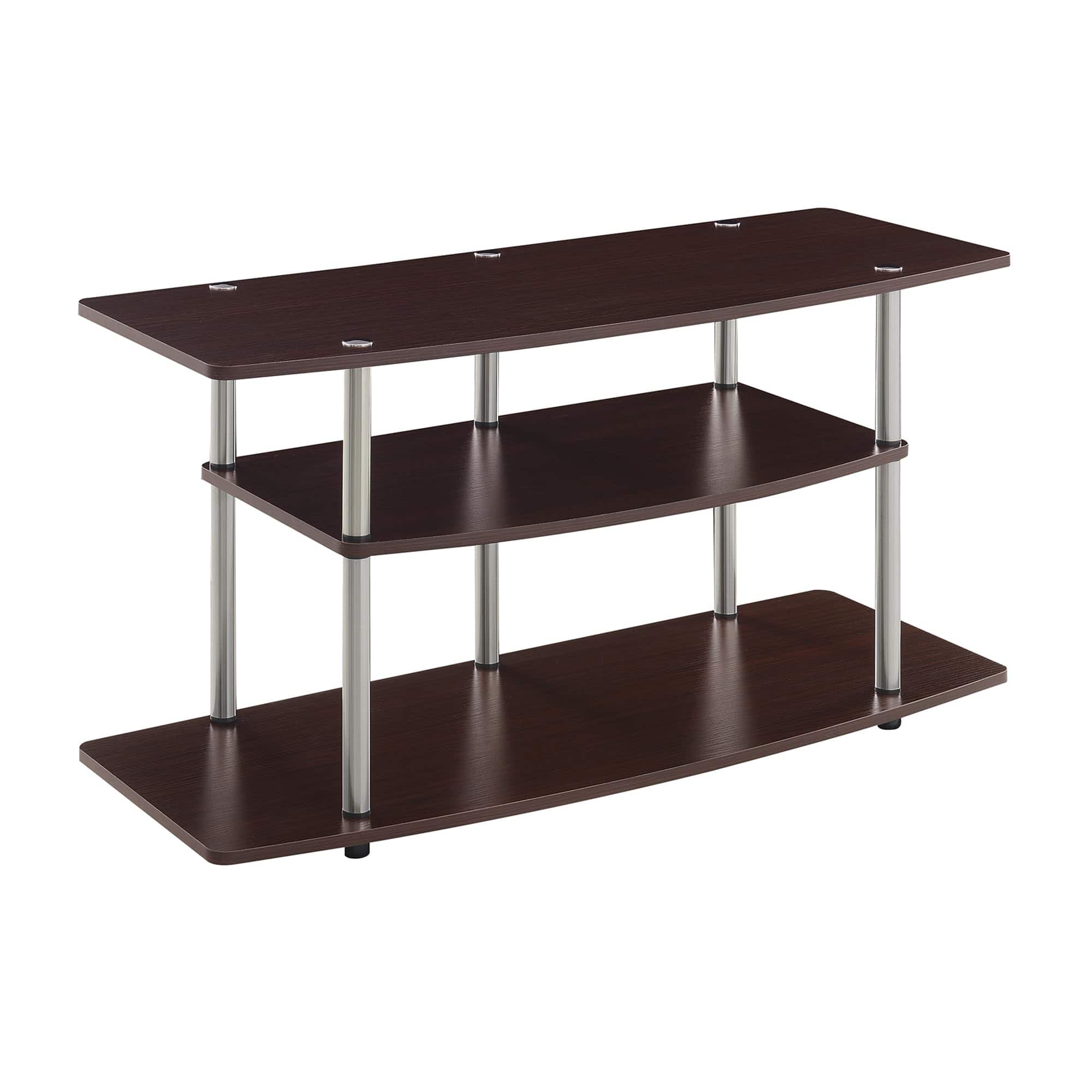 Hirose Alice - Designso No Tools 46 Inch 3 Tier Wide Tv Stand Black Available in Multiple FinishesFor TVs up to 43 Inches Wid - Espresso