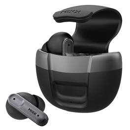 Mixx - StreamBuds Solo 3 TWS Bluetooth In-Ear Earbuds with Mic, Magnetic Flip-Top Charging Case, 18 Hours Play Time - Black