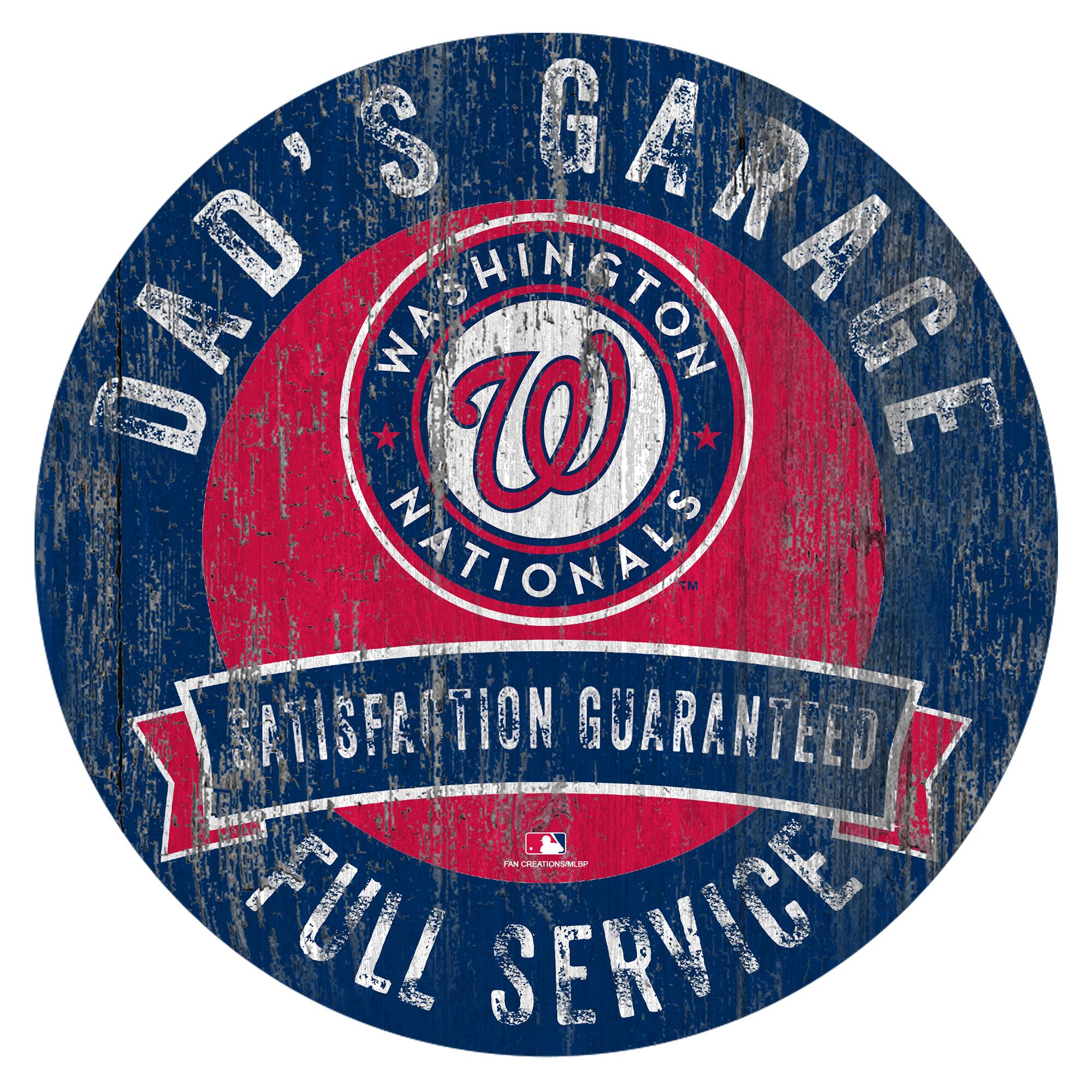 Washington Nationals 12" x 12" Dad's Garage Sign