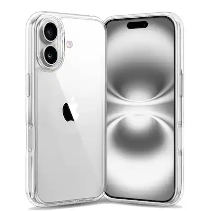 Front. Entronix - Entronix Slim Clear Case for iPhone 16 Plus - Hard Back Protection - Clear.