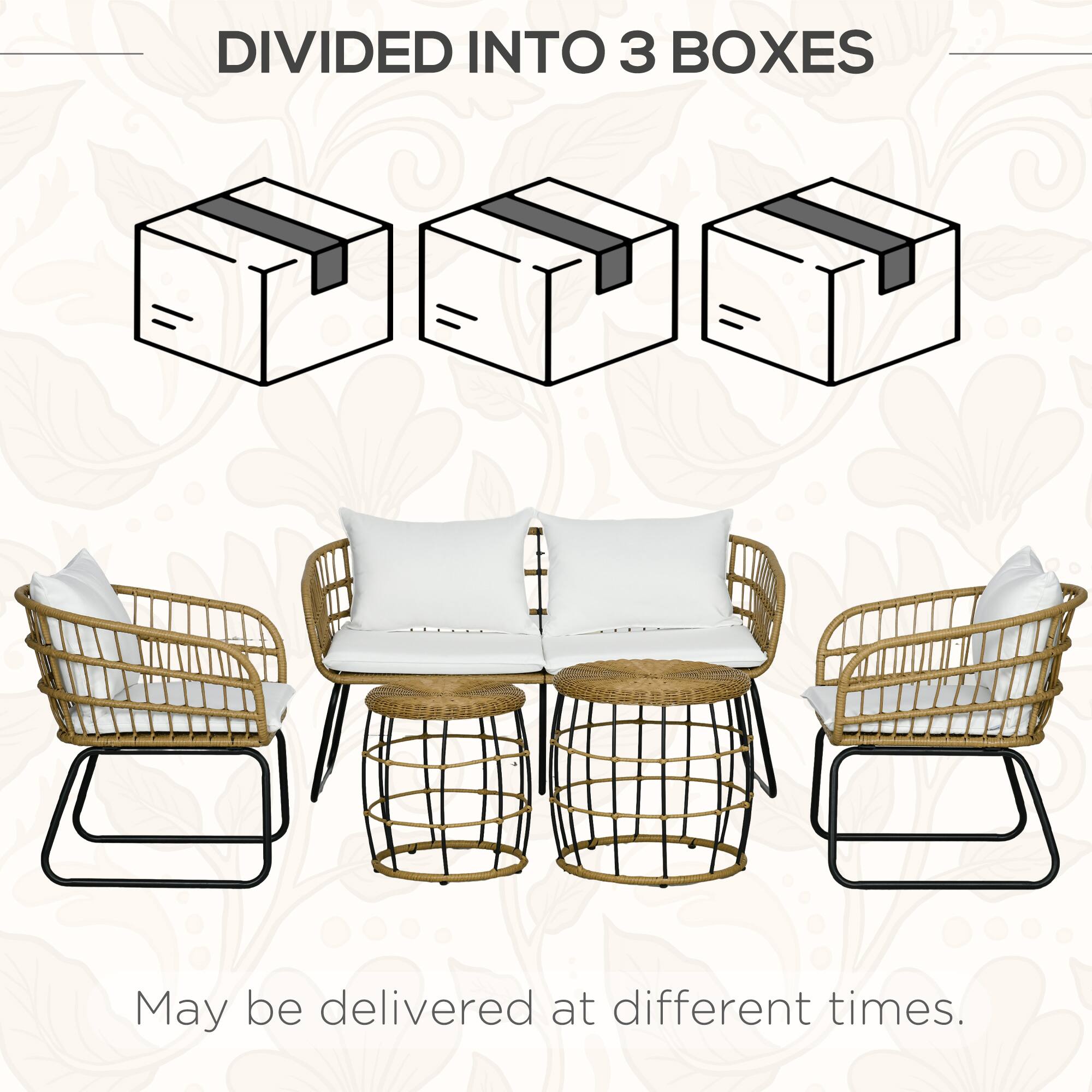 DIVIDED INTO 3 BOXES  
May be delivered at different times.