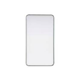 Elegant Decor - Contour Metal Rectangle Mirror 22x40 - Silver