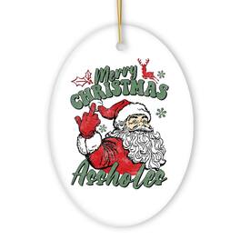 OrnamentallyYou - Merry Christmas Funny Santa Christmas Ornament - Multi-colored
